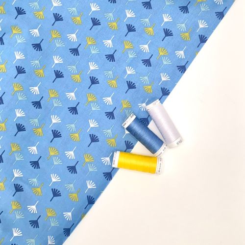 Tissu coton imprimé motif éventail stylisé - Billaud Confection