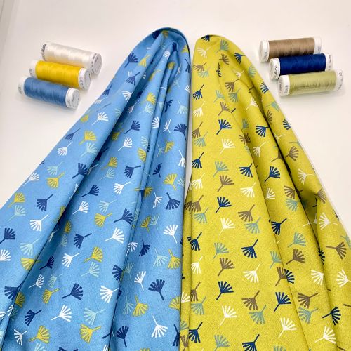 Tissu coton imprimé motif éventail stylisé - Billaud Confection