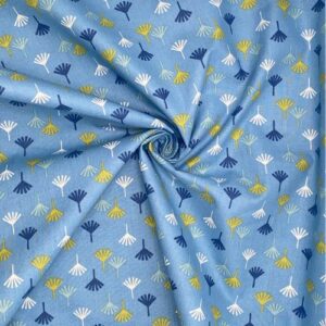 Tissu coton imprimé motif éventail stylisé - Billaud Confection