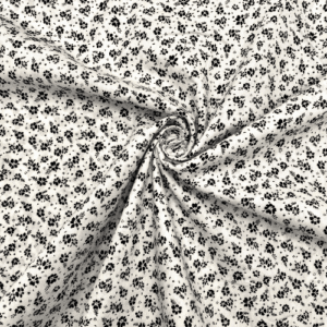 Tissu Coton imprimé Mini fleurs noires – Par 10 cm